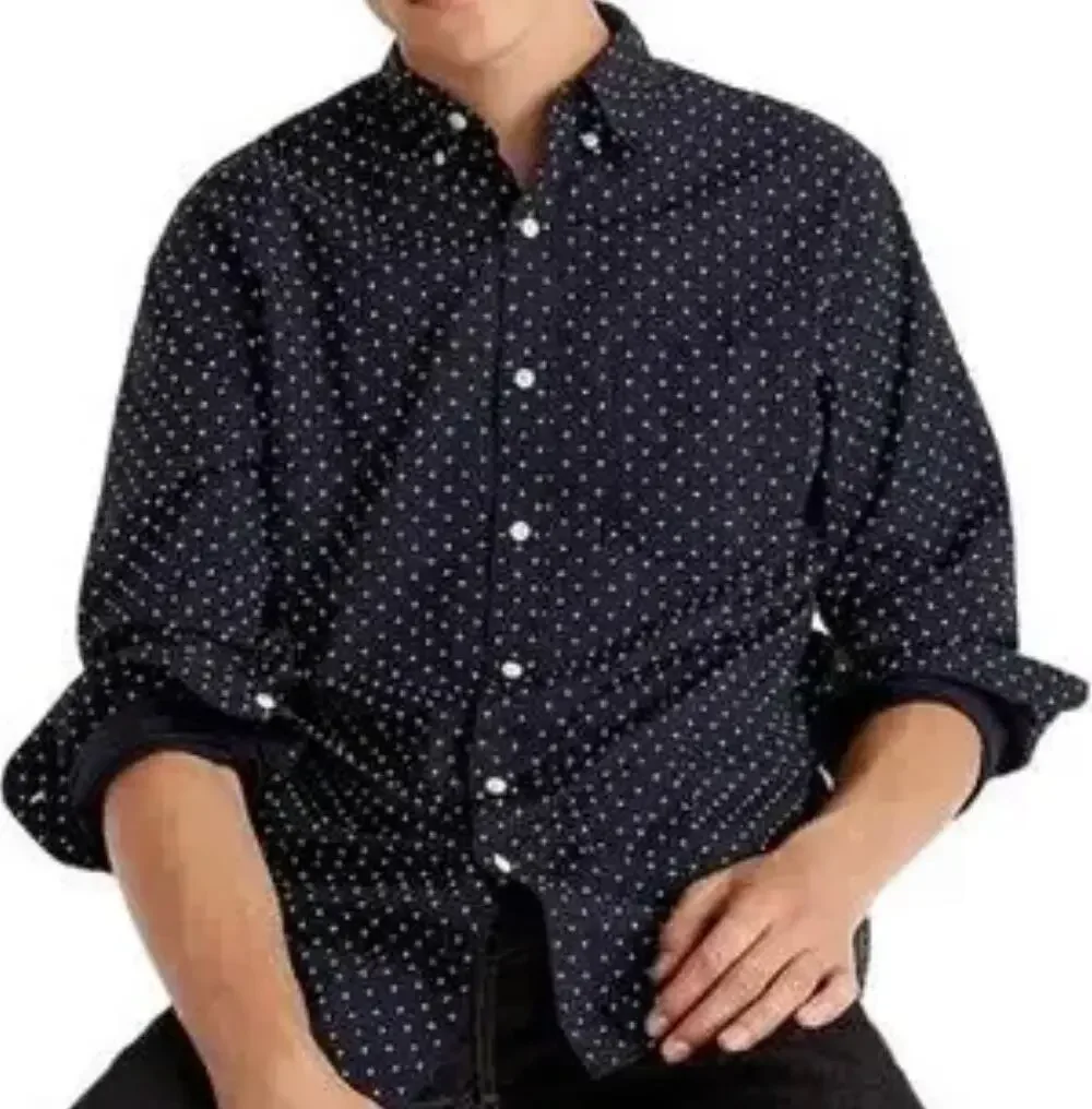 J. Crew Secret Wash Cotton Poplin Shirt Button Down Classic Fit Stretch Green LT